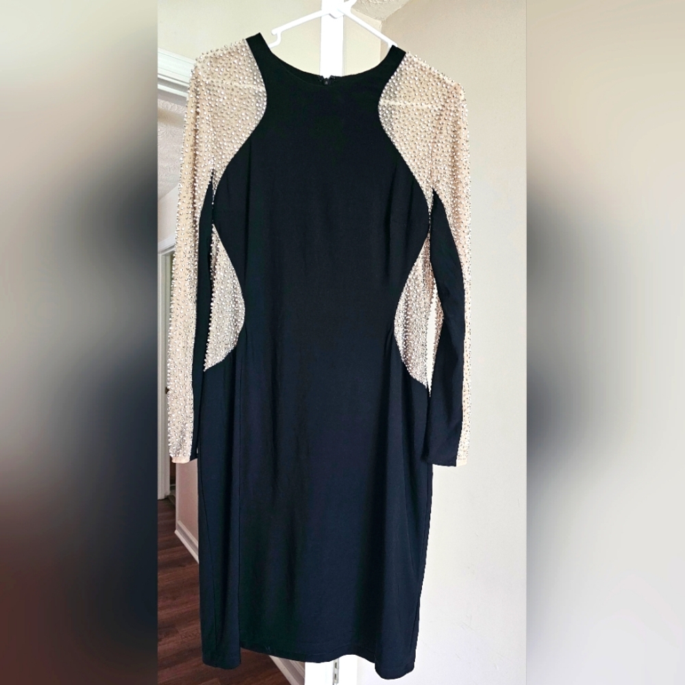 Xscape Elegant Black and Gold Women's Dress 14